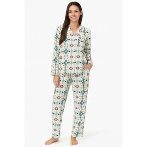 Van Winkle Co. Women’s Holiday Winter Portugese Flannel Ice Blue Pajamas S